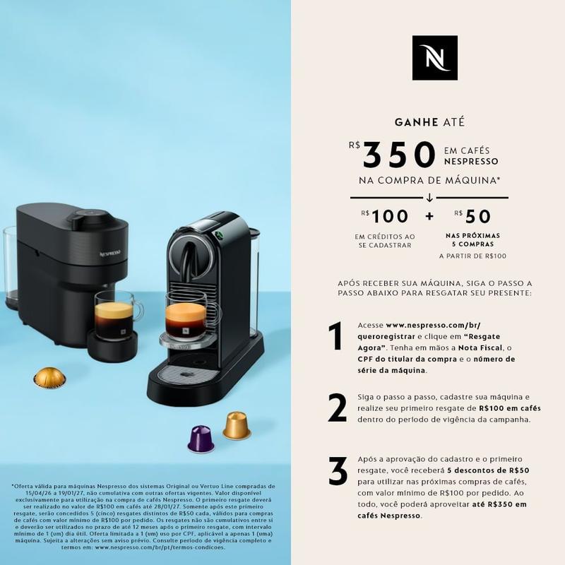 Cafeteira Nespresso New Lattissima One Branca para Café Espresso